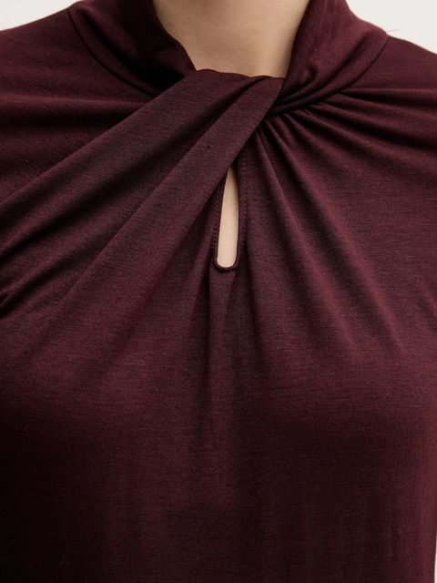 Sandro Ferrone longsleeve kolor bordowy z półgolfem S98YBFSENSO