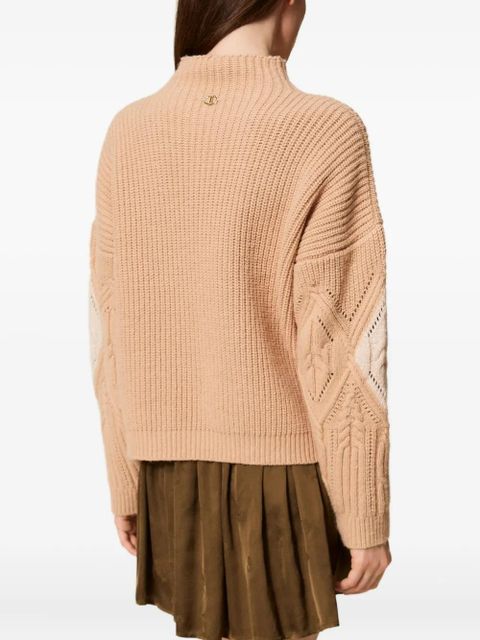 TWINSET cable-knit intarsia jumper - Brown