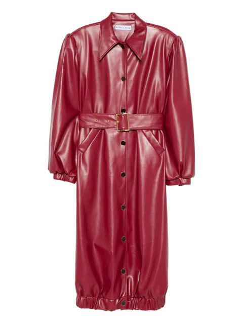 Rowen Rose belted puff-sleeve coat - Red - zdjęcie produktu nr 1