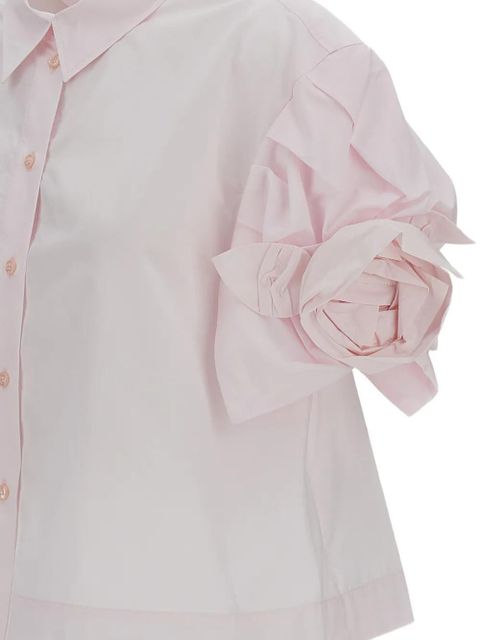 Simone Rocha ruffled-hem shirt - Pink