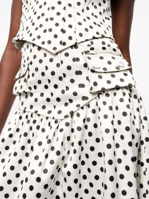GANNI polka dot-print maxi skirt - White
