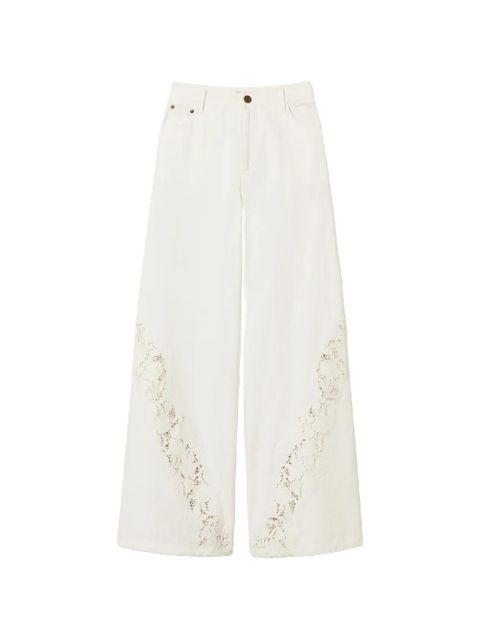 TWINSET floral-lace wide-leg jeans - White - zdjęcie produktu nr 1