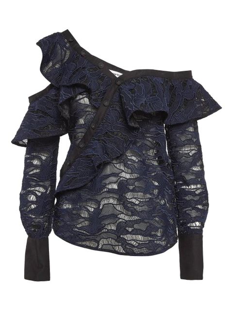 Self-Portrait laced blouse - Blue - zdjęcie produktu nr 1