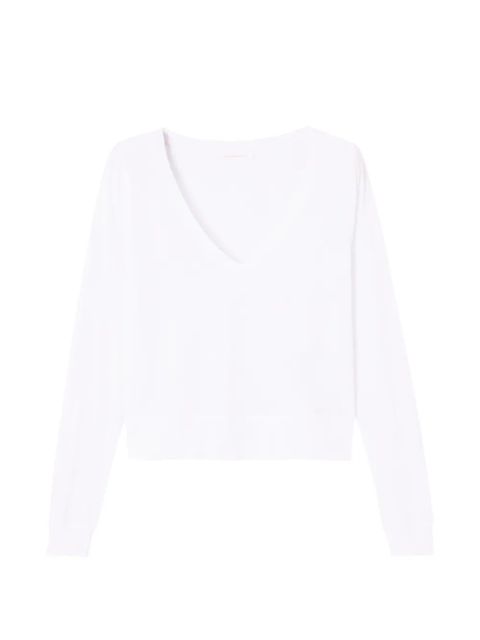 American Vintage long-sleeve V-neck T-shirt - White