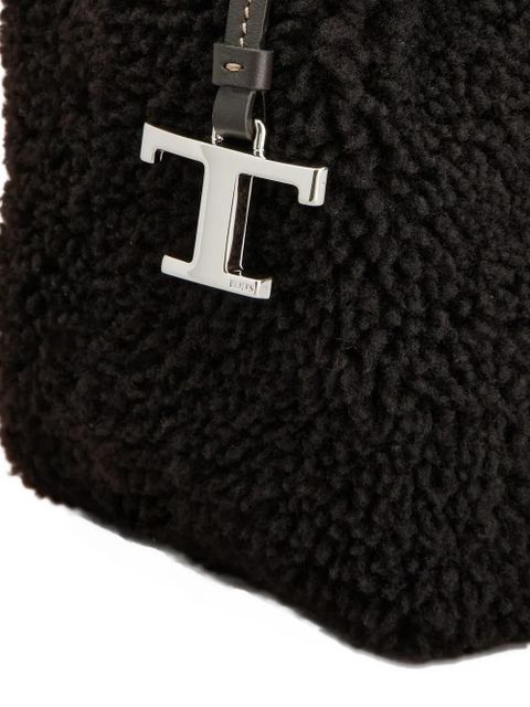 Tod's micro shearling bucket bag - Brown