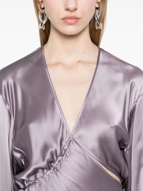 Christopher Esber cross-cut silk maxi dress - Purple