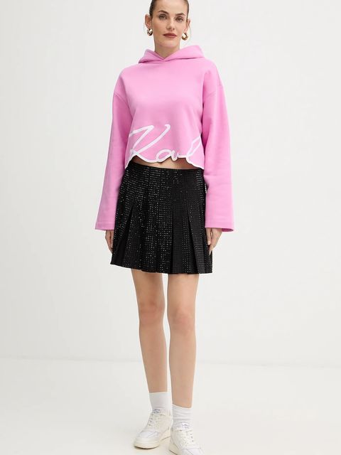 Karl Lagerfeld bluza damska kolor różowy z aplikacją A4W20039 - zdjęcie produktu nr 2