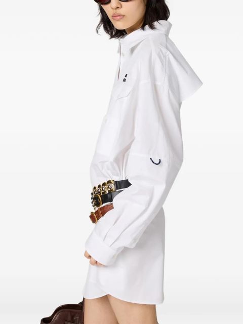 Miu Miu embroidered-logo shirt - White