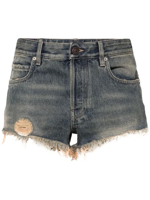 Balenciaga logo-patch denim shorts - Blue - zdjęcie produktu nr 1