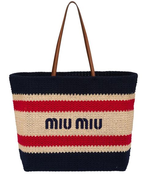 Miu Miu logo-print tote bag - Neutrals - zdjęcie produktu nr 1