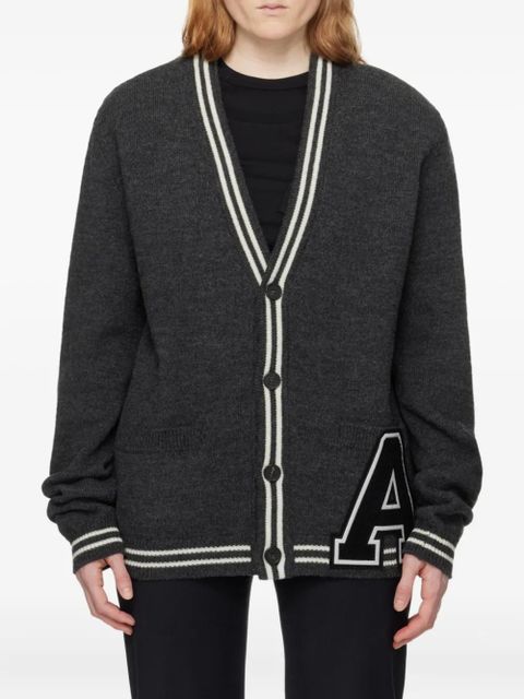 AMBUSH varsity-letter wool cardigan - Grey - zdjęcie produktu nr 1