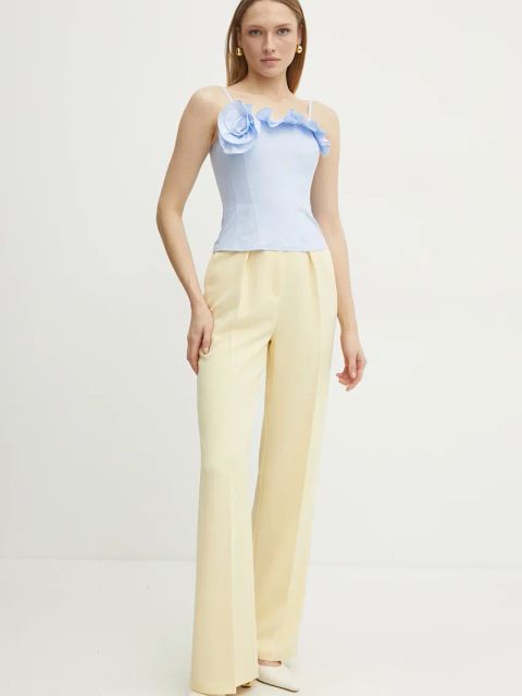 Marella bluzka bawełniana ELLENO damska kolor niebieski gładka 2513161031200