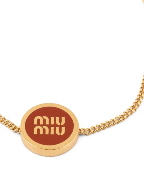 Miu Miu logo-plaque bracelet - Gold