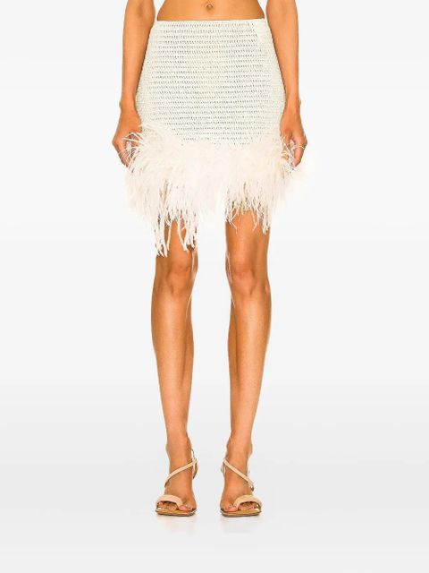 Magda Butrym feather-down mini skirt - Neutrals