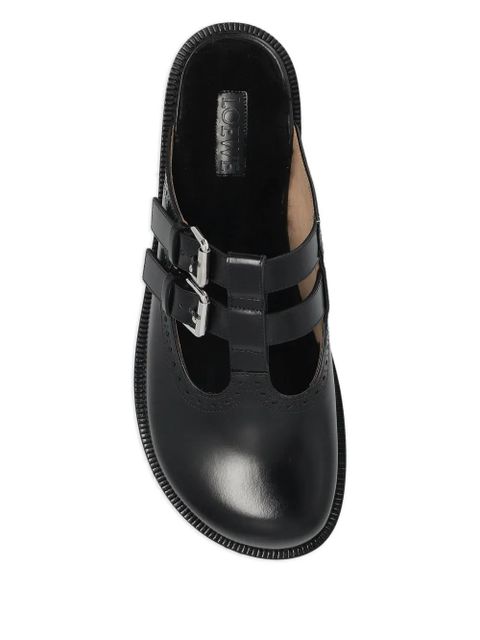 LOEWE leather mules - Black