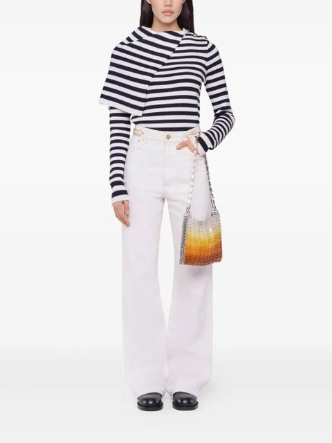 Rabanne asymmetrical striped sweater - Blue