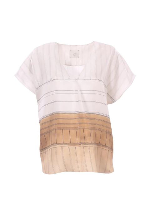 Alysi V-neck striped blouse - Pink - zdjęcie produktu nr 1