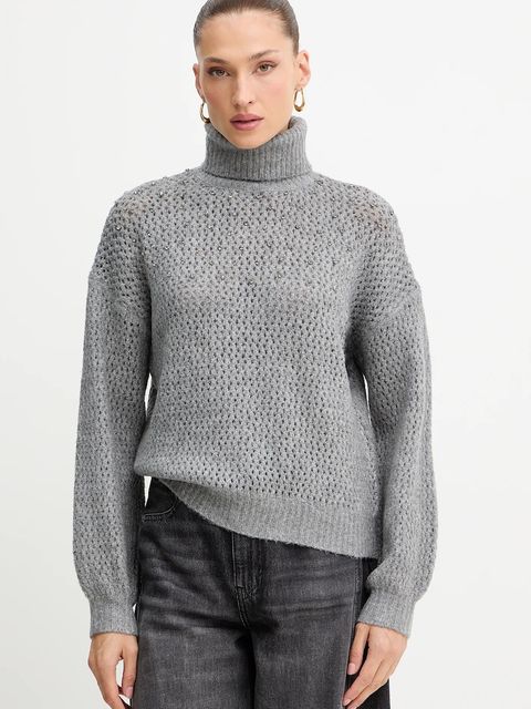 Fracomina sweter damski kolor szary z golfem FS25WT7009K45701 - zdjęcie produktu nr 1