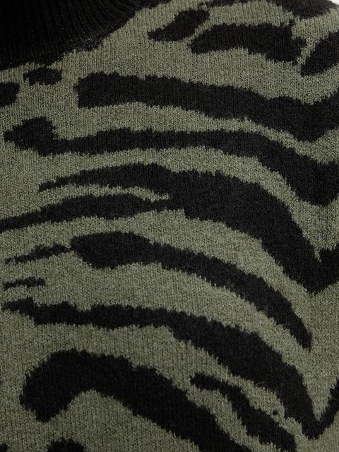 Morgan sweter damski kolor zielony z półgolfem MFELIXA