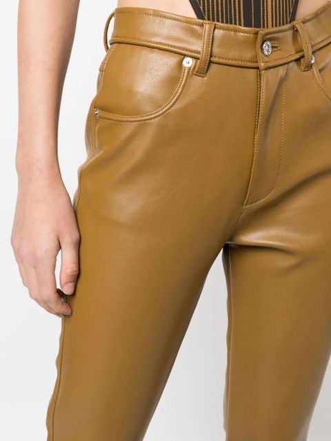Diesel leather-effect straight-leg trousers - Brown