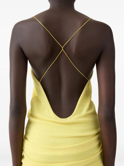 Jacquemus cross-back gathered dress - Yellow