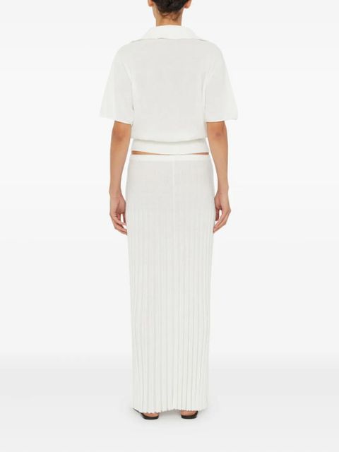 Christopher Esber Sundial Shell knitted polo top - White