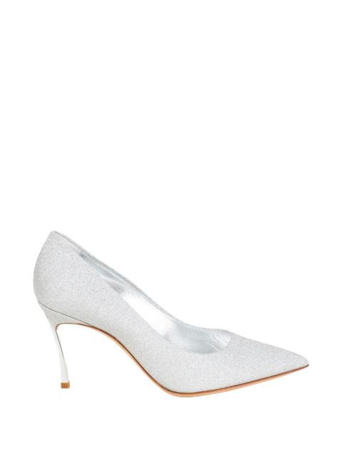 Casadei glitter-effect pointed-toe pumps - Silver - zdjęcie produktu nr 1