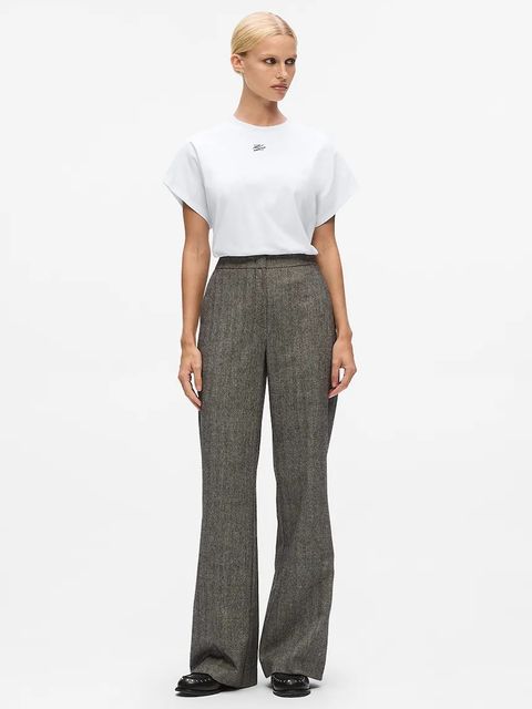 Karl Lagerfeld t-shirt bawełniany damski kolor biały A4W17039