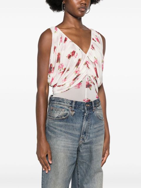 Magda Butrym V-neck ruched bodysuit - White - zdjęcie produktu nr 2