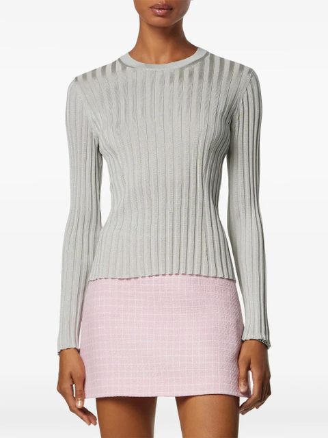 Versace ribbed crew-neck sweater - Grey