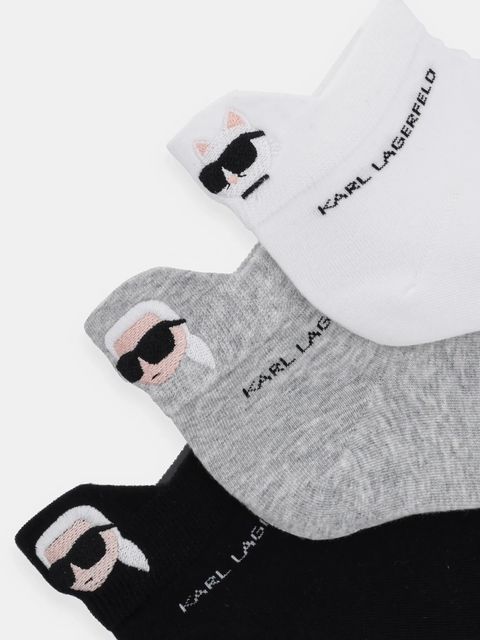 Karl Lagerfeld skarpetki 3-pack IKON kolor szary A1W47024 - zdjęcie produktu nr 2