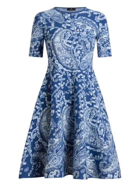 ETRO jacquard floral paisley mini dress - Blue - zdjęcie produktu nr 1