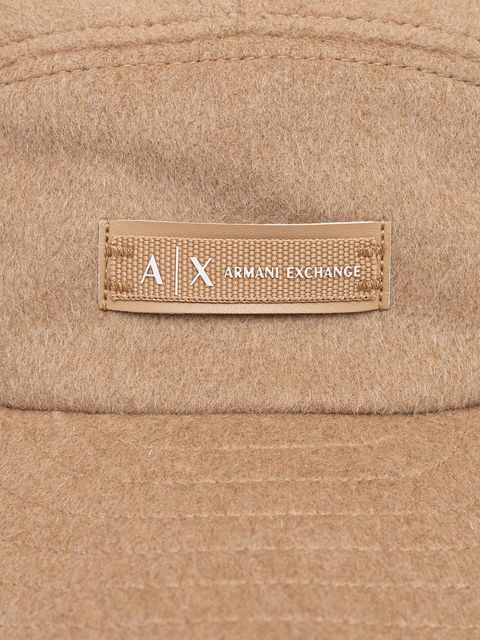 Armani Exchange czapka z daszkiem z dodatkiem wełny kolor zielony XW001505 AF16216