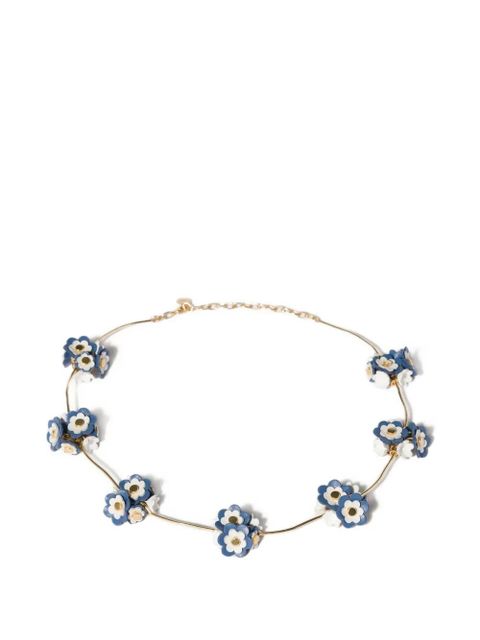 Miu Miu metal and leather necklace - Gold - zdjęcie produktu nr 1