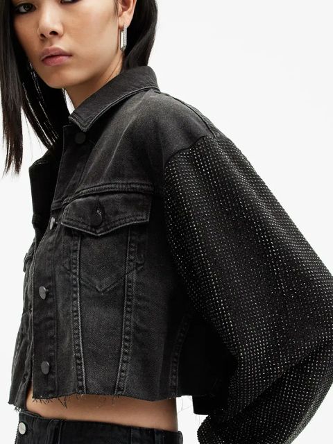 AllSaints kurtka bawełniana ANDERS kolor czarny przejściowa W117PB