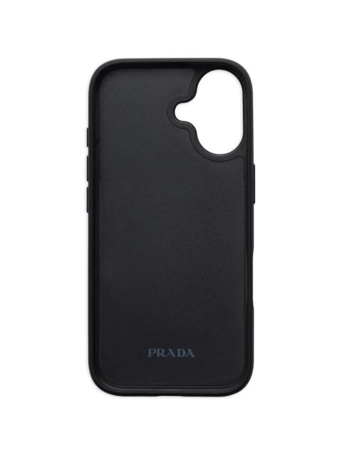 Prada triangle logo leather phone case iPhone 17 - Pink