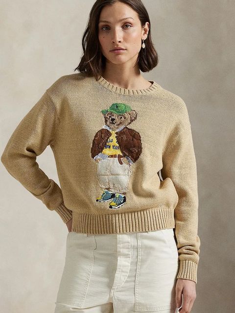 Polo Ralph Lauren sweter bawełniany damski kolor beżowy lekki 211972121 - zdjęcie produktu nr 1