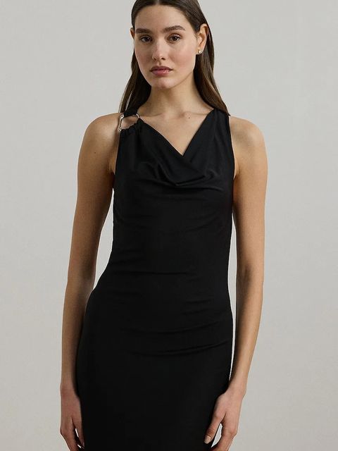 Lauren Ralph Lauren sukienka kolor czarny maxi dopasowana 253971057