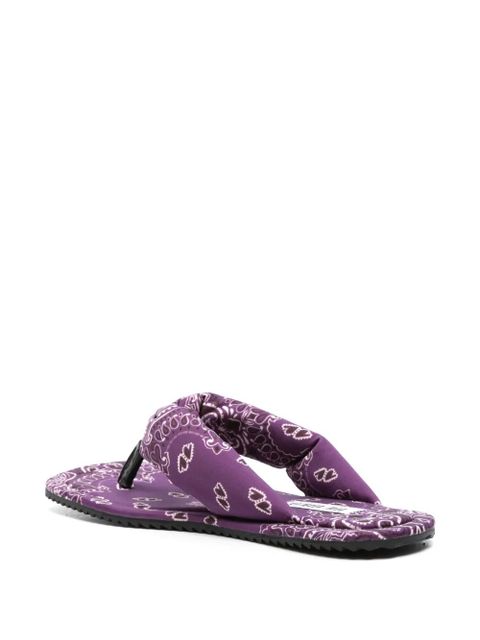 The Attico bandana-print flat slides - Purple