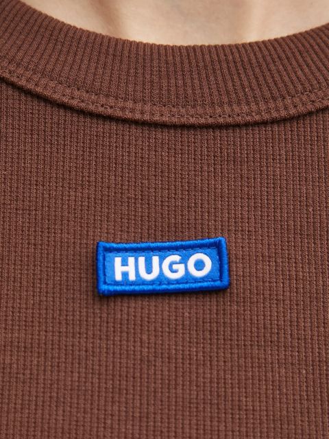 Hugo Blue t-shirt Baby Tee_B damski kolor brązowy 50510749