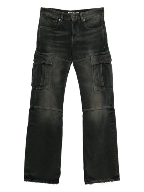 Balenciaga whiskering-effect cargo jeans - Black - zdjęcie produktu nr 1