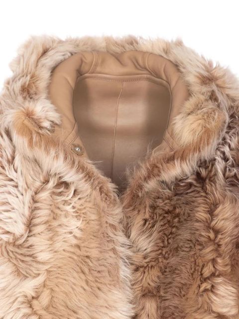 Yves Salomon hooded lamb fur jacket - Neutrals
