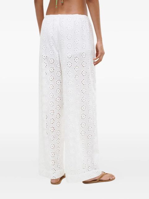 STAUD Bonfire broderie-anglaise trousers - White
