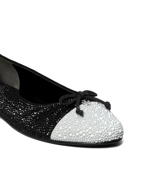 Tory Burch cap-toe crystal ballet flats - Black