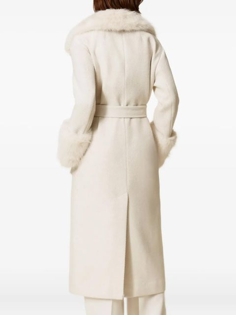 TWINSET faux-fur-trimmed belted coat - Neutrals