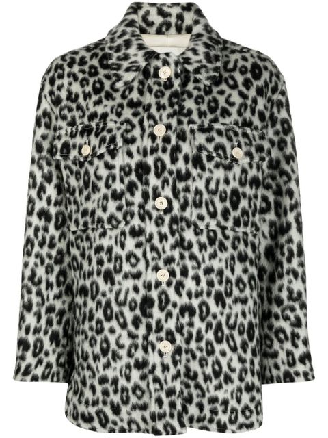 ISABEL MARANT Odelino leopard-print shirt jacket - White - zdjęcie produktu nr 1
