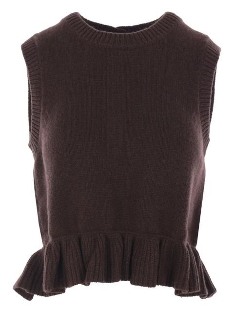 Cecilie Bahnsen sleeveless cashmere-blend cardigan - Brown - zdjęcie produktu nr 2