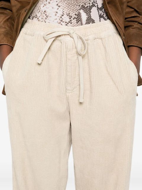 ISABEL MARANT drawstring corduroy straight trousers - Neutrals