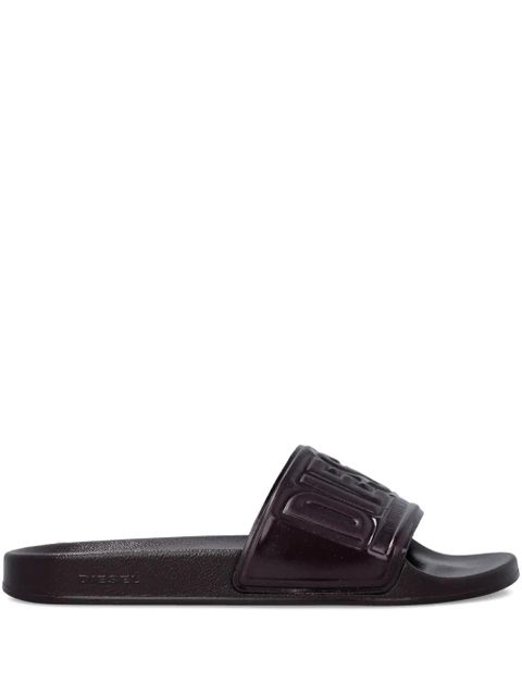 Diesel SA-Mayemi logo-embossed slides - Brown - zdjęcie produktu nr 1