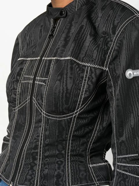 Marine Serre moiré-effect fitted jacket - Black